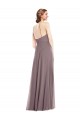Low Back Dusty Rose A-Line Halter Neck Long Formal Dress
