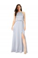 Open Back Fog A-Line Halter Neck Long Formal Dress