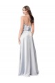 Open Back Fog A-Line Halter Neck Long Formal Dress