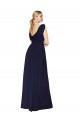 Dark Navy A-Line High Neck Long Formal Dress