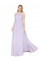 Lilac A-Line High Neck Long Formal Dress
