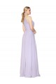 Lilac A-Line High Neck Long Formal Dress