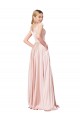 Pink A-Line High Neck Long Formal Dress