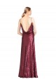 Burgundy A-Line High Neck Long Formal Dress