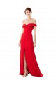 Red A-Line High Neck Long Formal Dress