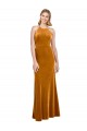 Open Back Gold A-Line High Neck Long Formal Dress