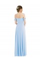 Light Sky Blue A-Line Off the Shoulder Long Formal Dress