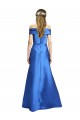 A-Line Off the Shoulder Long Black Tie Formal Dress