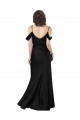 Low Back Black A-Line Off the Shoulder Long Formal Dress