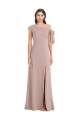 Dusty Pink A-Line Off the Shoulder Long Formal Dress