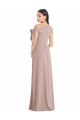 Dusty Pink A-Line Off the Shoulder Long Formal Dress
