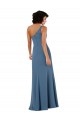 Burgundy A-Line One Shoulder Long Formal Dress