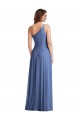 Windsor Blue A-Line One Shoulder Long Formal Dress