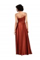 Burnt Orange A-Line One Shoulder Long Black Tie Formal Dress
