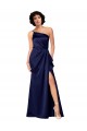 Sapphire A-Line One Shoulder Long Black Tie Formal Dress