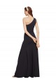 Dark Navy A-Line One Shoulder Long Formal Dress
