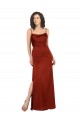 Low Back Red A-Line Square Neck Long Formal Dress