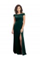 Dark Green A-Line Square Neck Long Formal Dress