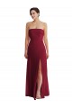 Low Back Burgundy A-Line Strapless Long Formal Dress