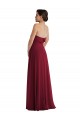 Low Back Burgundy A-Line Strapless Long Formal Dress