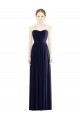 Dark Navy A-Line Strapless Long Formal Dress