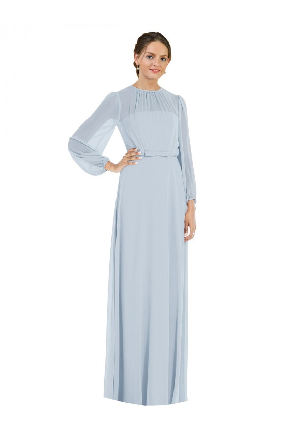 Keyhole Back Sea Glass A-Line Strapless Long Formal Dress