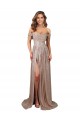 Champagne A-Line Strapless Long Formal Dress