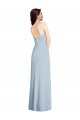 Low Back Light Sky Blue A-Line Strapless Long Formal Dress