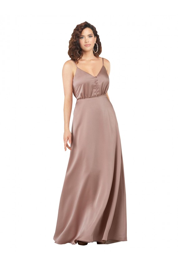 Dusty Pink A-Line Sweetheart Long Formal Dress