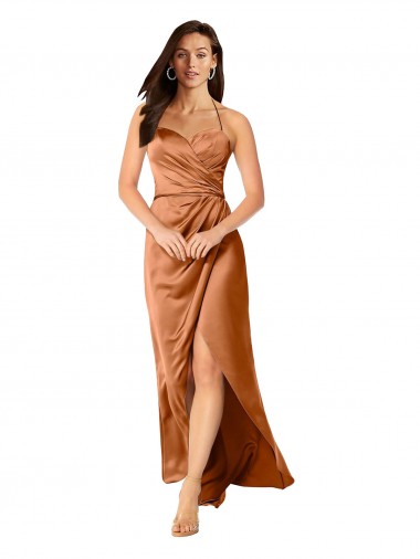 Cheap Low Back Orange A-Line Sweetheart Long High Low Formal Dress UK