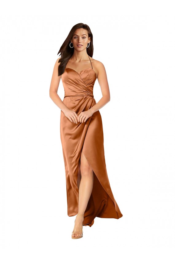 Low Back Orange A-Line Sweetheart Long High Low Formal Dress