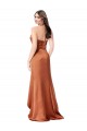 Low Back Orange A-Line Sweetheart Long High Low Formal Dress