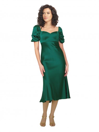 Cheap Low Back Hunter A-Line Sweetheart Midi Length Formal Dress UK