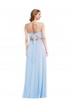 Light Sky Blue A-Line V-Neck Long Formal Dress