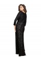 Black A-Line V-Neck Long Formal Dresses