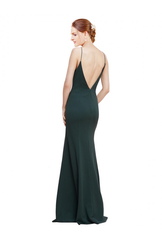 V-Back Pink A-Line V-Neck Long Formal Dress