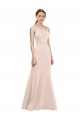 V-Back Pink A-Line V-Neck Long Formal Dress