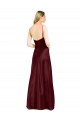 Burgundy Gold A-Line V-Neck Long Formal Dresses