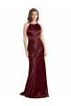 Burgundy Gold A-Line V-Neck Long Formal Dress