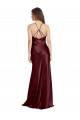 Burgundy Gold A-Line V-Neck Long Formal Dress