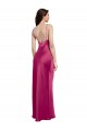 Low Back Fuchsia A-Line V-Neck Long Formal Dress