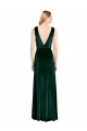 V-Back Dark Green A-Line V-Neck Long Formal Dress