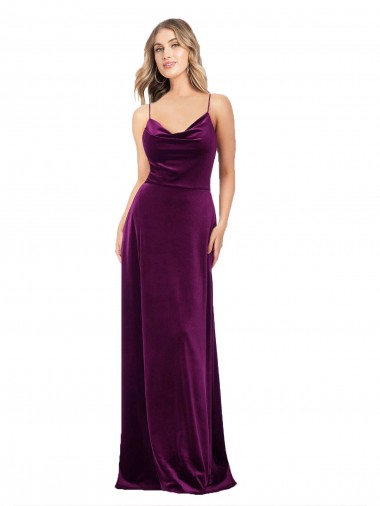 Cheap Open Back Grape A-Line V-Neck Long Formal Dress UK