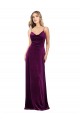 Open Back Grape A-Line V-Neck Long Formal Dress