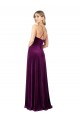 Open Back Grape A-Line V-Neck Long Formal Dress
