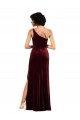 Burgundy Column One Shoulder Long Formal Dress