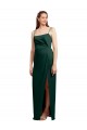 Low Back Hunter Column Square Neck Long Formal Dress