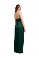 Low Back Hunter Column Square Neck Long Formal Dress