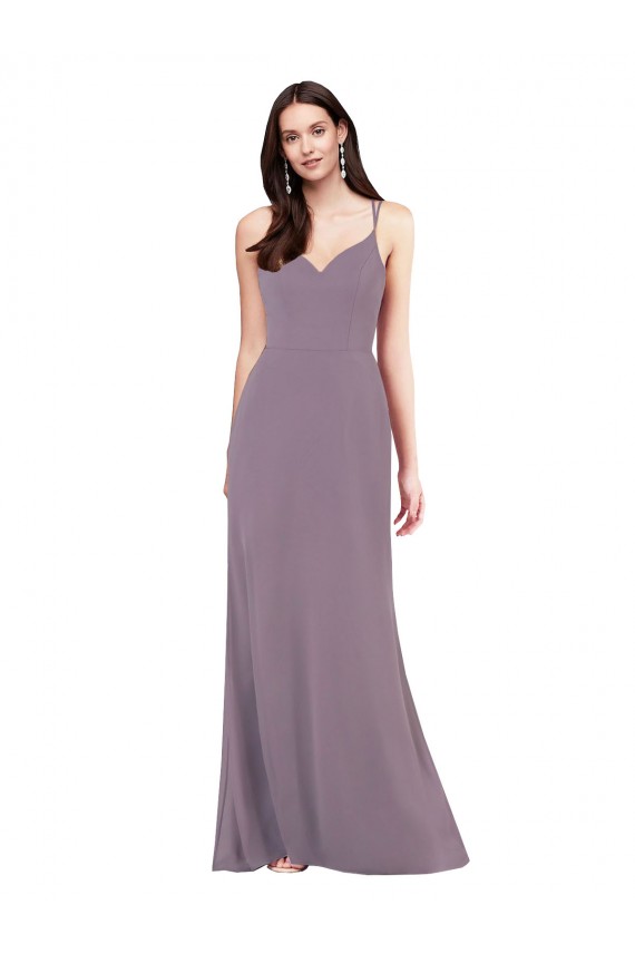 Open Back Dark Lavender Column Sweetheart Long Formal Dress