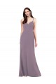 Open Back Dark Lavender Column Sweetheart Long Formal Dress